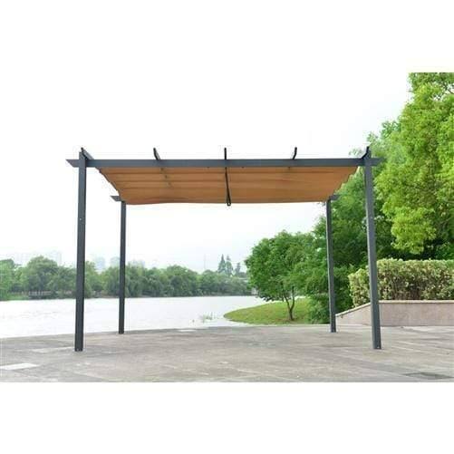 Sand Aluminum Retractable Canopy Pergola A830
