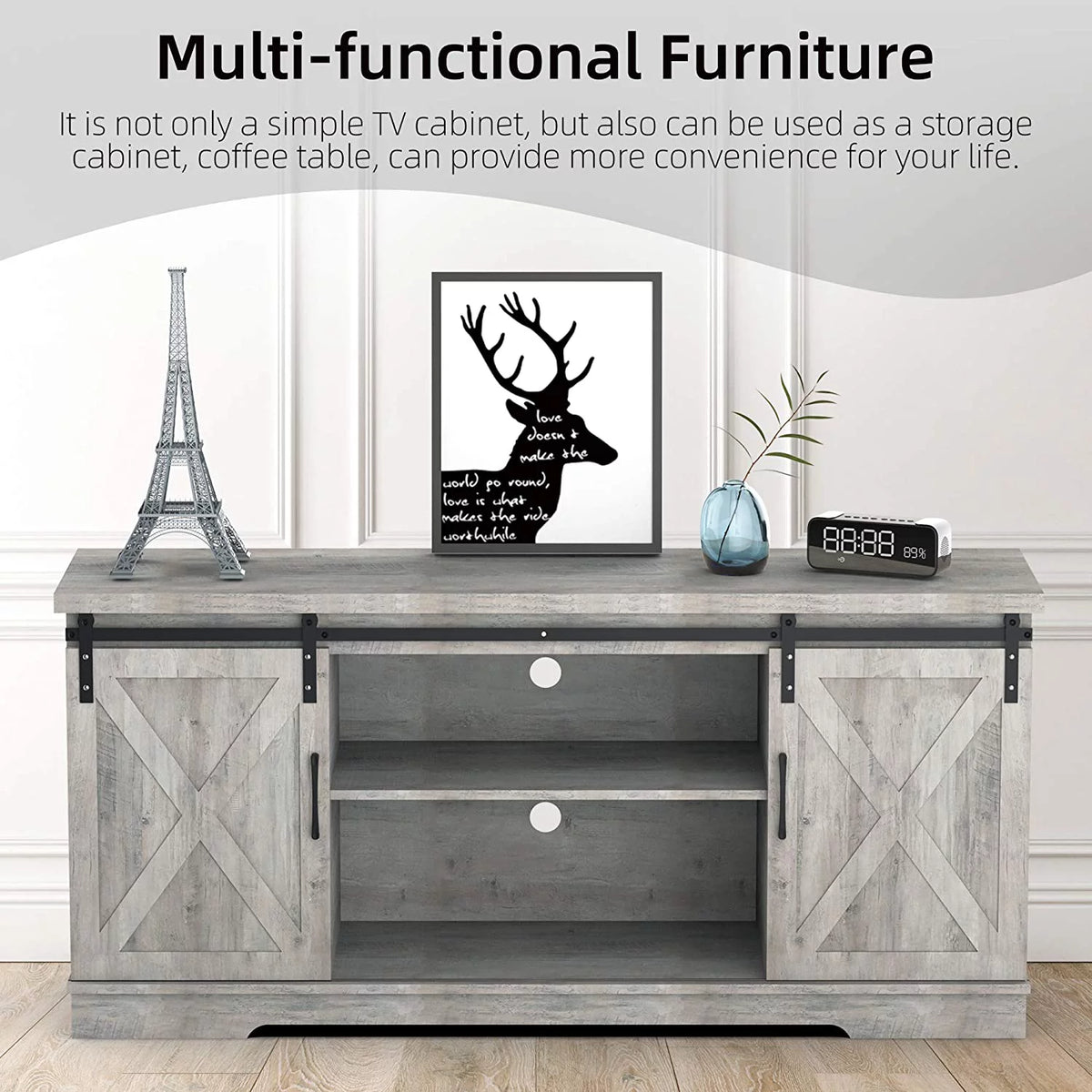 59" Sliding Barn Door TV Stand X325