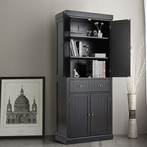 72" Gray Storage Cabinet with Doors and Adjustable Shelves O66257