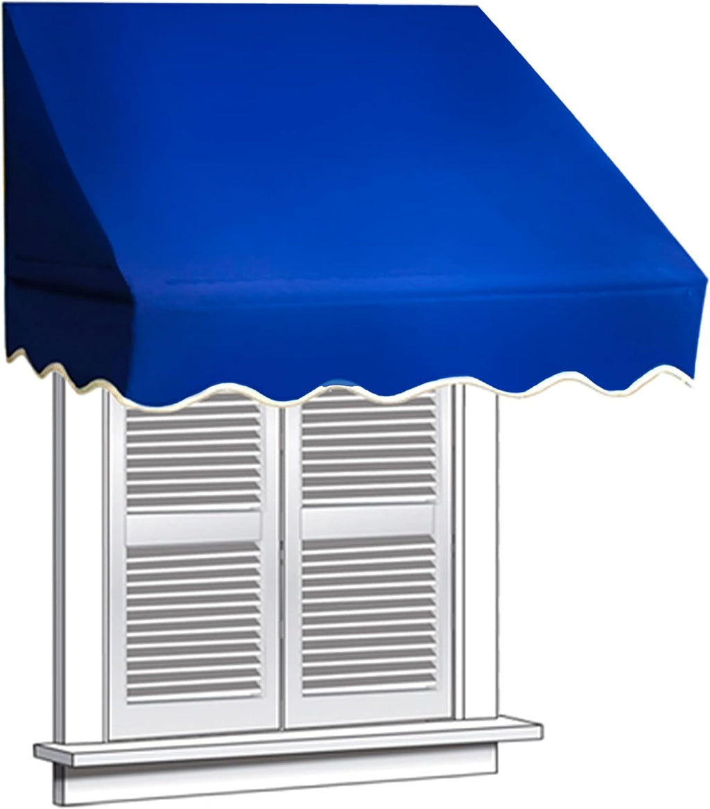 Retractable Door Or Window Awning, 4 x 2 Feet, Dark Blue, Pack of 2 Q434