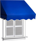 Retractable Door Or Window Awning, 4 x 2 Feet, Dark Blue, Pack of 2 Q434