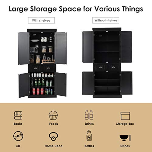 72" Gray Storage Cabinet with Doors and Adjustable Shelves O66257