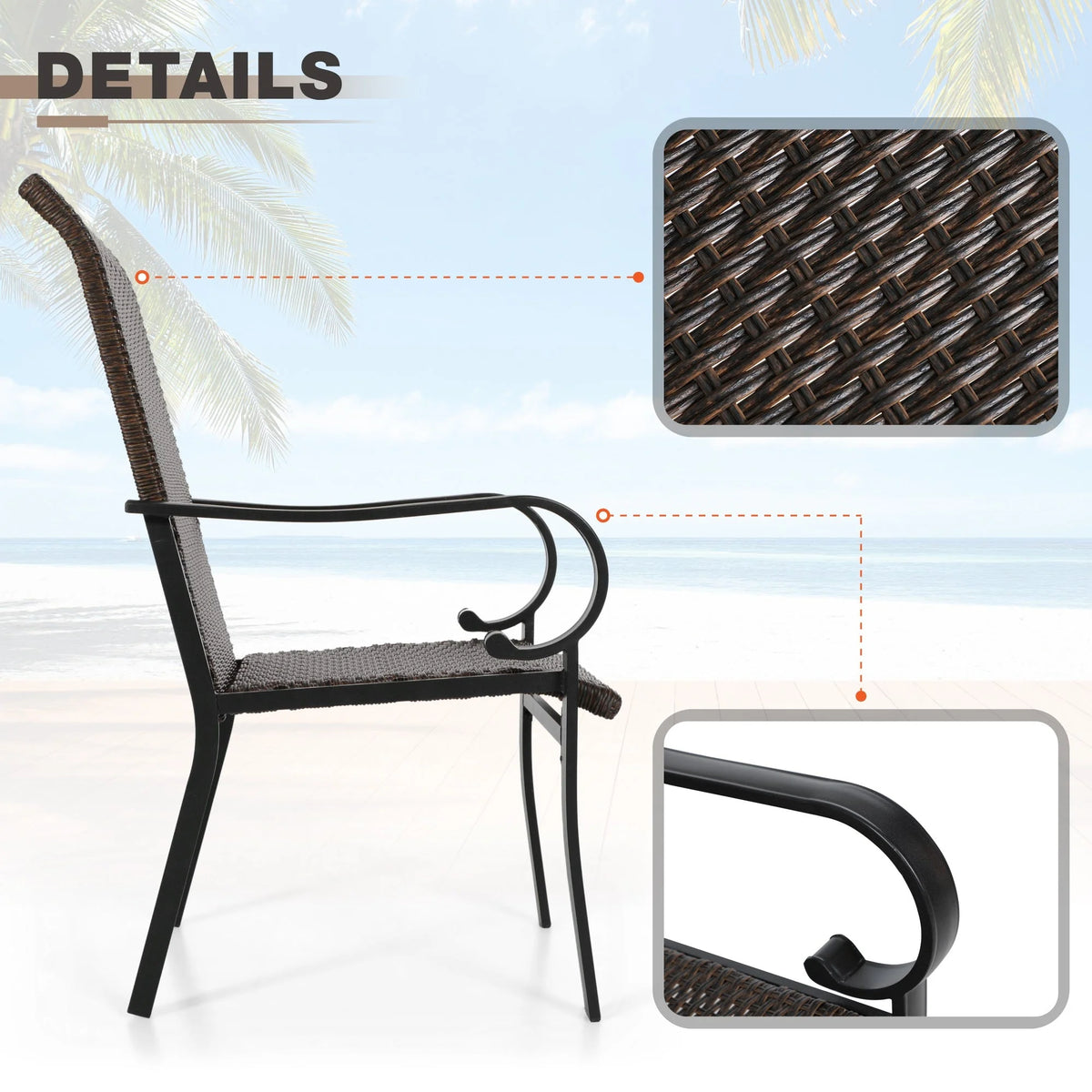 7 Pieces Wicker Rattan Patio Dining Set J1084