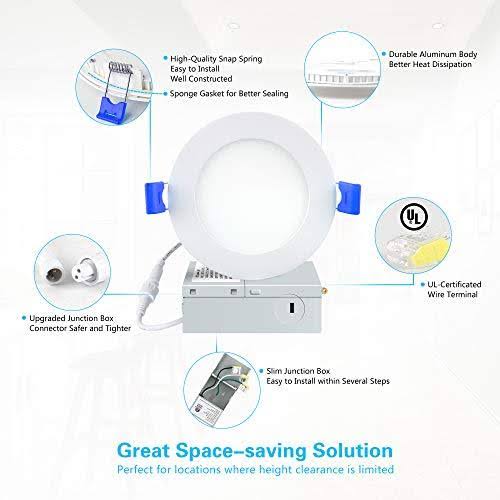 6 Pack 4 inch Ultra-Thin LED Recessed Ceiling Light Q21497