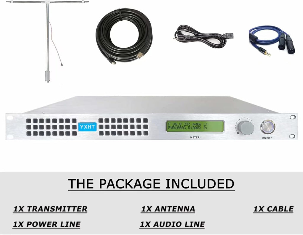 100W FM Broadcast Transmitter with Antenna Cable X40077
