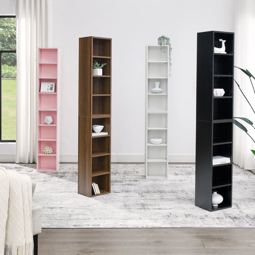 8-Tier Media Tower Rack with Adjustable Shelves G160