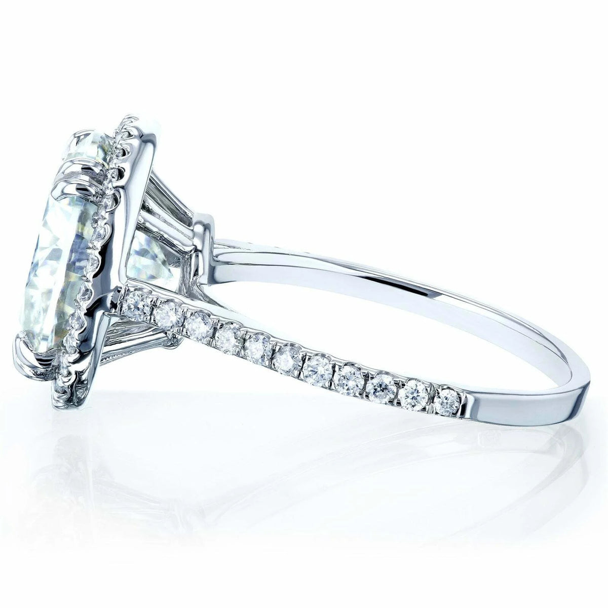 14k White Gold Diamond Halo Engagement Ring H50975