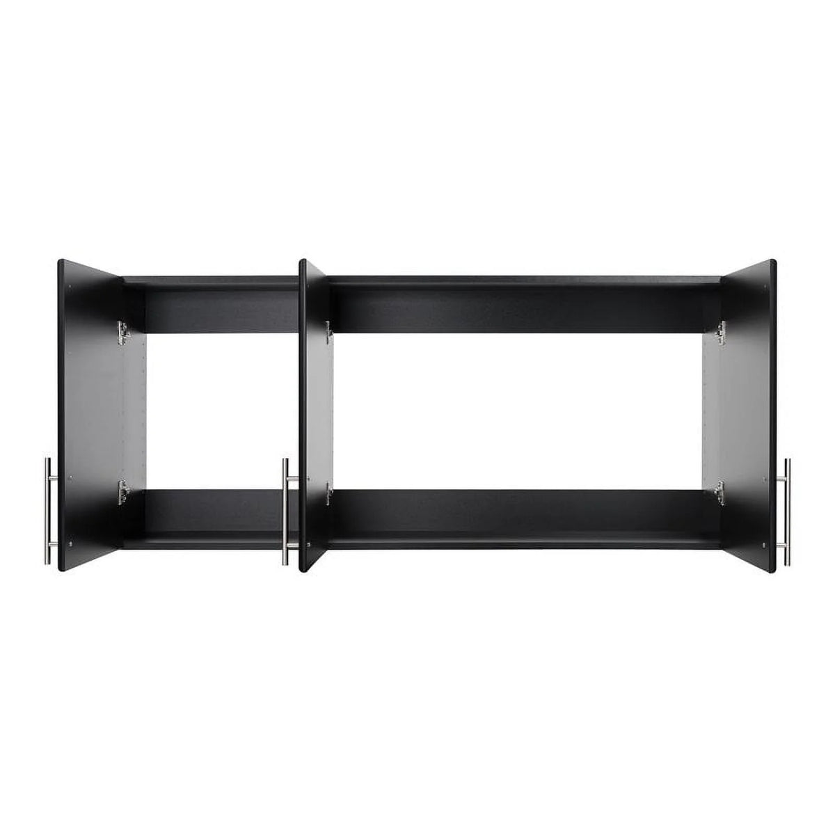 Black 2 Piece Wood Wall Cabinet Set with Adjustable Shelf R8755