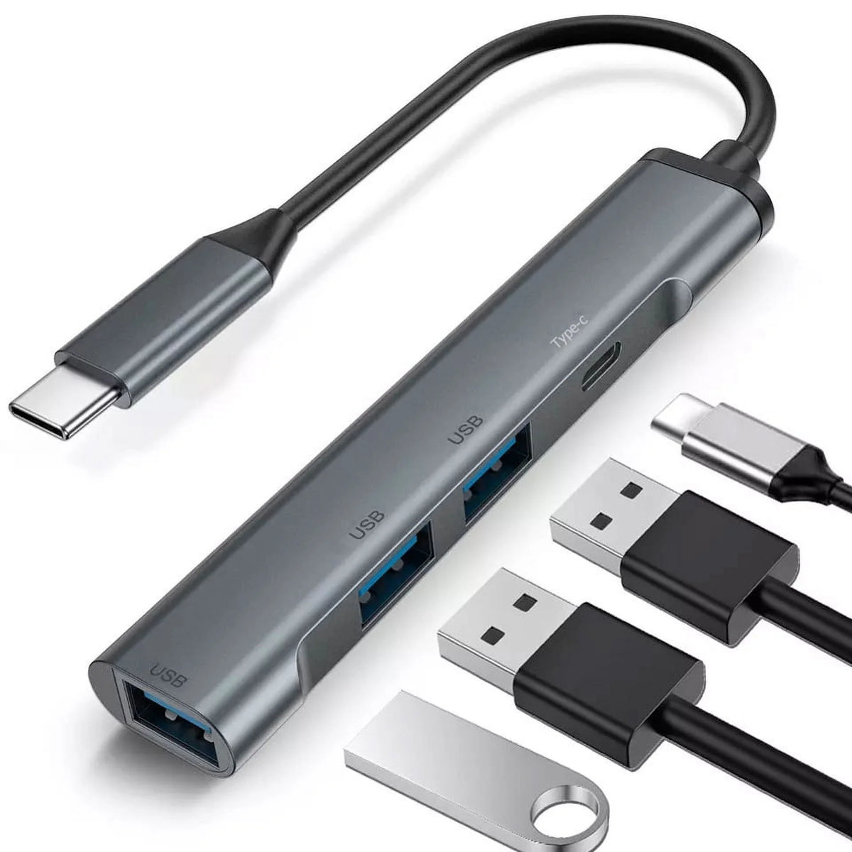 USB-C Adapter 4-in-1 Hub PD Charger USB Splitter F480