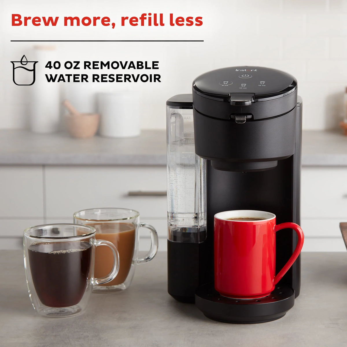 2-in-1 Single Serve Coffee Maker, Black A486667