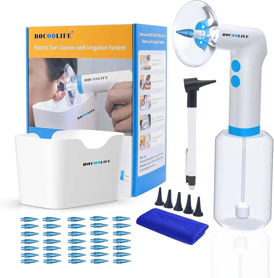 Electric Ear Wax Removal Kit with Light, 4 Pressure Settings, 35 Ear Tips W79277