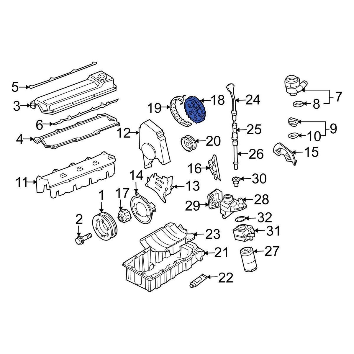 Engine Timing Camshaft Gear O327405