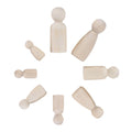 8 Wood Peg Dolls Wooden Figure Toy N343