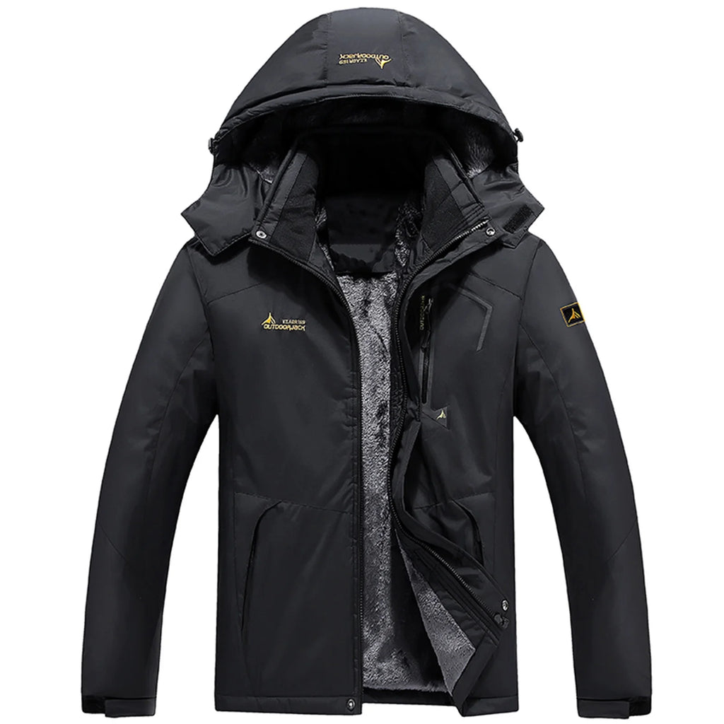 Men's Waterproof Ski Snow Jacket with Removable Hood W46723
