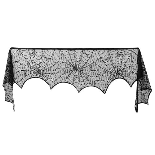 Black Lace Spider Web Fireplace Scarves J676259