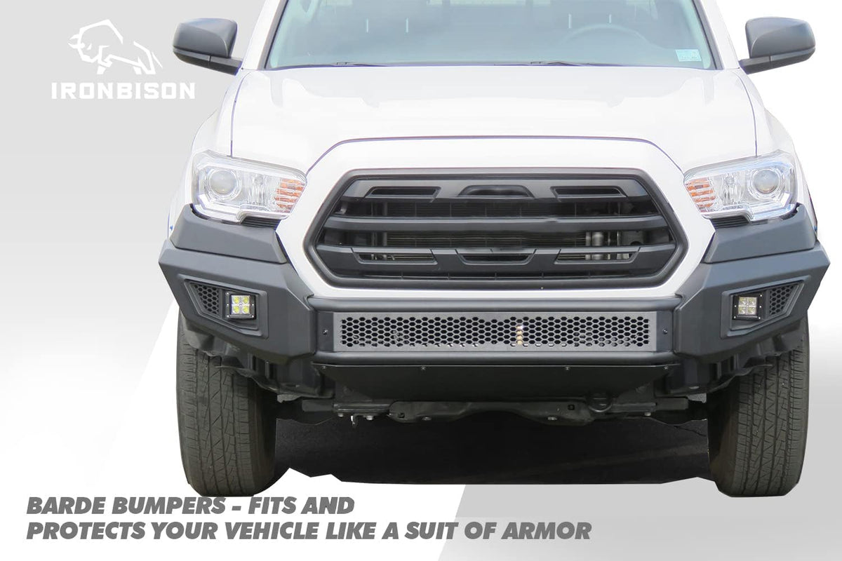 Black Textured Front Bumper Bull Bar with 2 LED Fog Light P18244