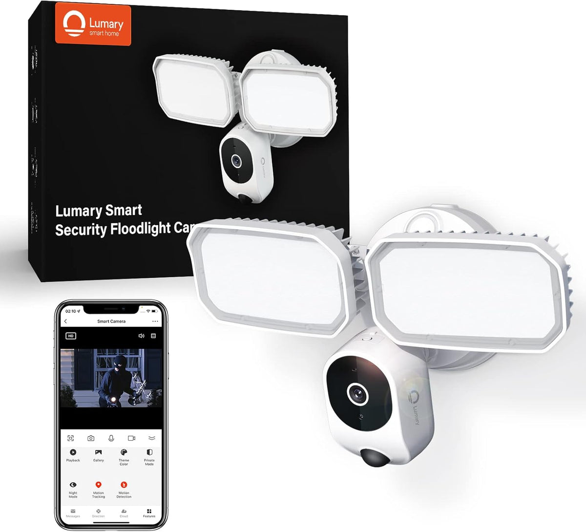 2K Security Camera Outdoor 3MP Color Night Vision Pan & Tilt 355° Motion Detection Wireless Wi-Fi N622