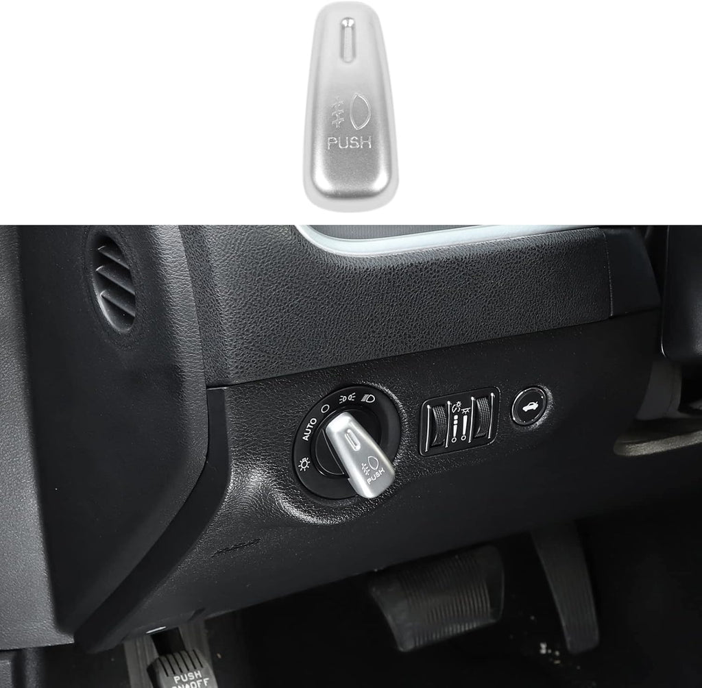 Red Carbon Fiber Headlight Control Switch Knob Cover Trim Pack of 2 C75927