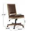 Dark Brown Faux Leather Swivel Office Chair P681