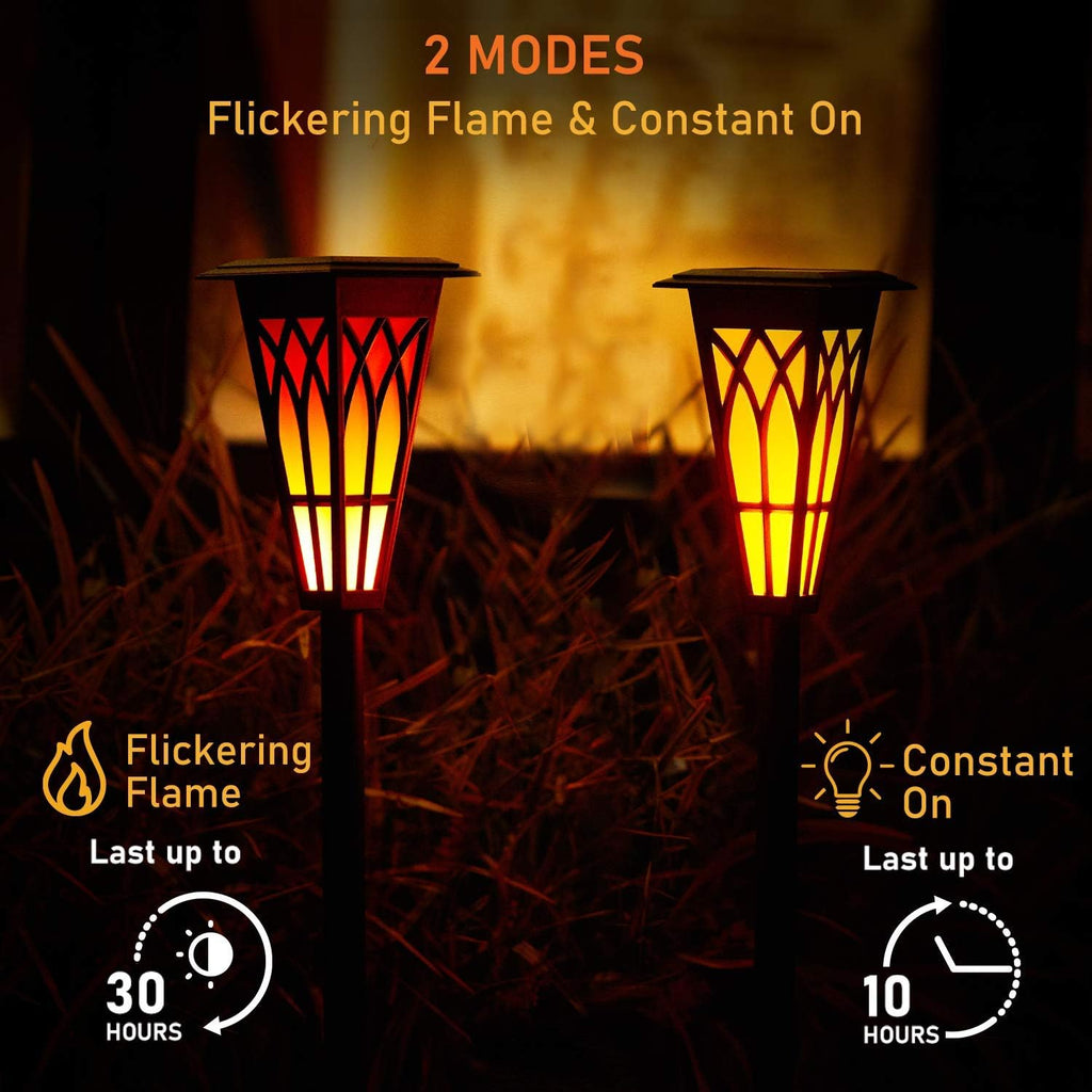 Solar Torch Lights 4 Pack, Solar Lights Outdoor Waterproof IP65 with 20 LED 2 Modes Auto On/Off Dancing Flickering Flames, Landscape Decoration Lighting for Garden Pathway Driveway Yard Deck Pool Path R6882