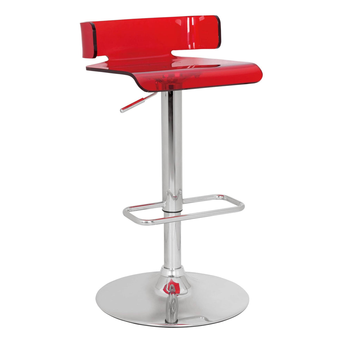 Adjustable Swivel Stool Red Chrome V955
