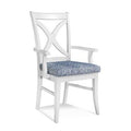 Beige Performance Fabric Cross Back Arm Chair G61088