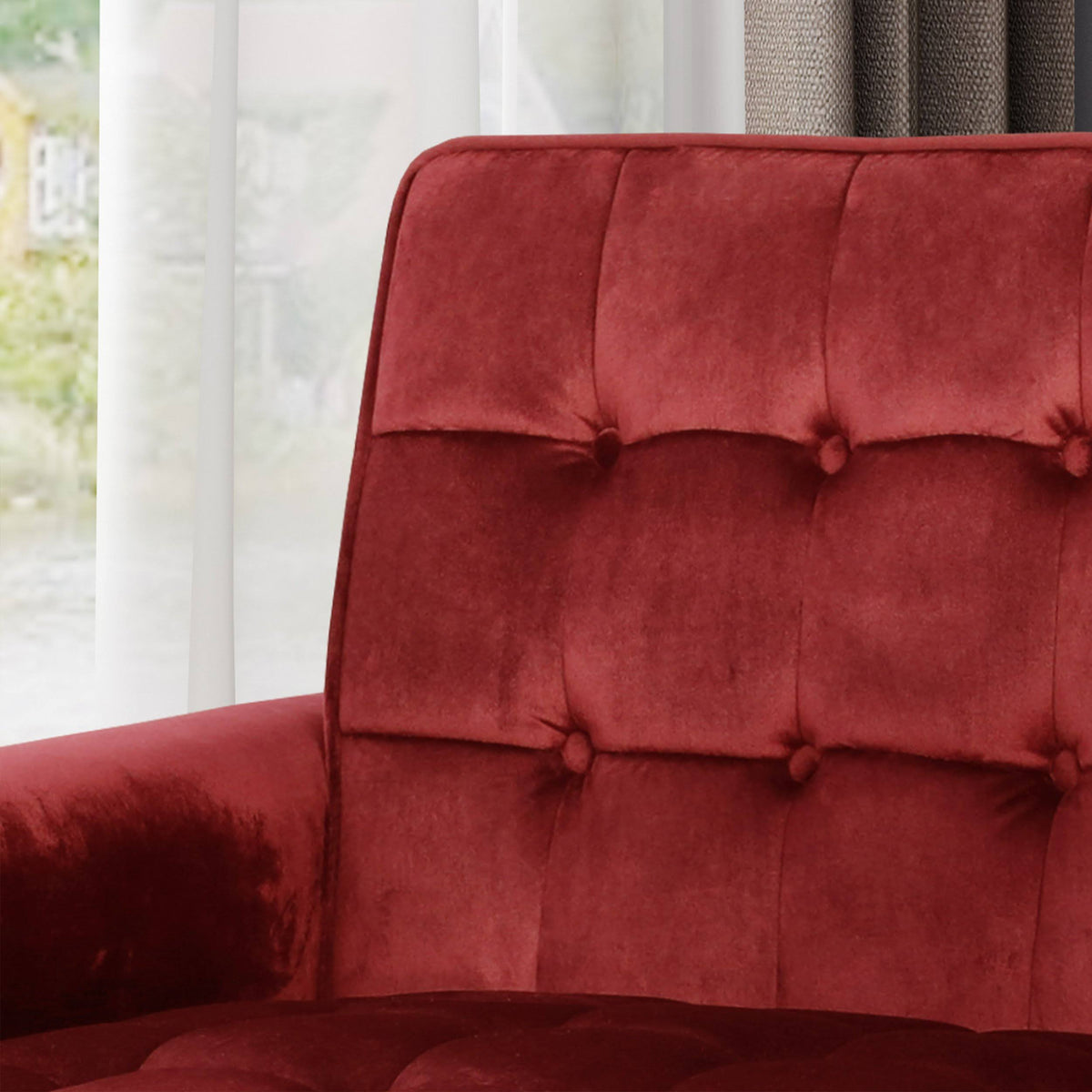 Emerald Velvet Button-Tufted Armchair L4792
