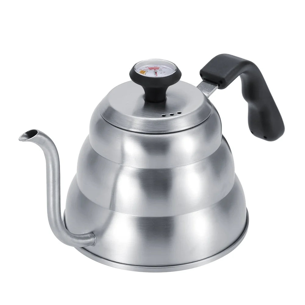 Stainless Steel Tea Pot with Gooseneck and Built-in Thermometer (1L) W3945