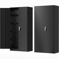 Black Metal Lockable Storage Cabinet with Adjustable Shelves G171