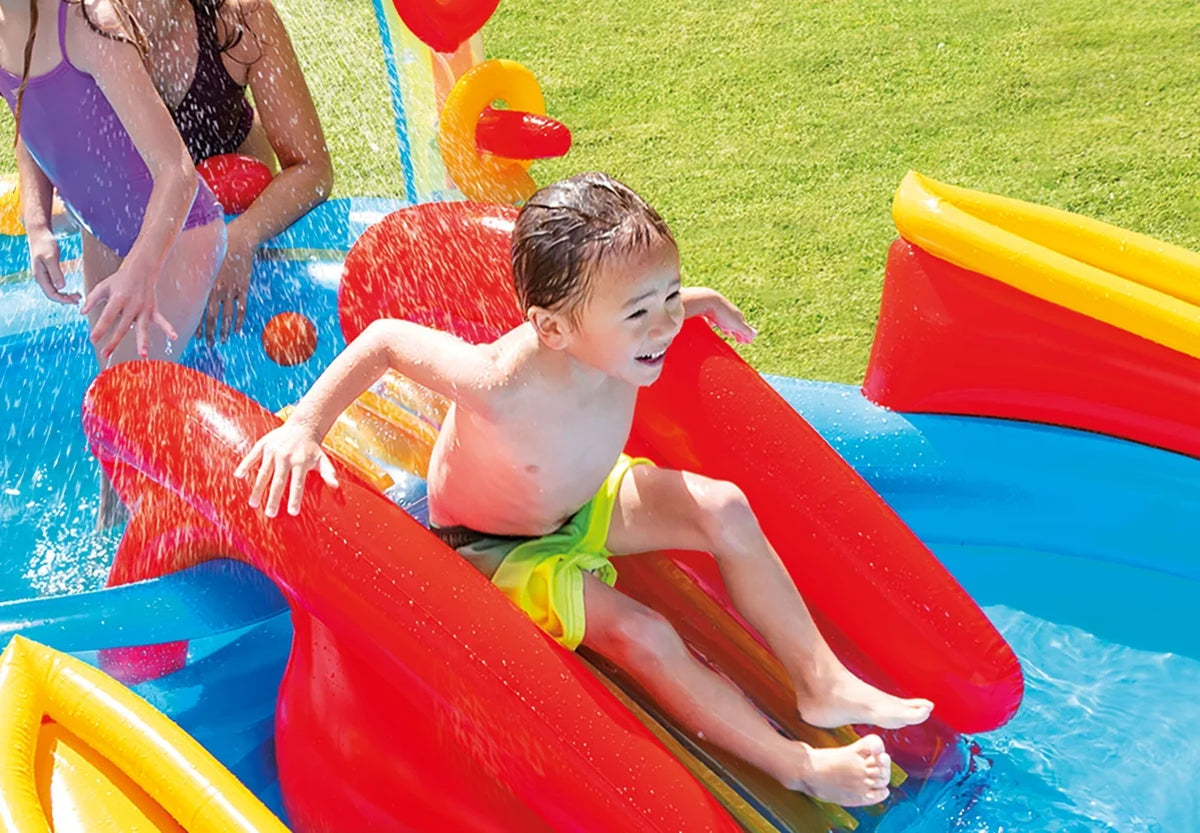 Rainbow Ring Inflatable Play Center with Slide V2506