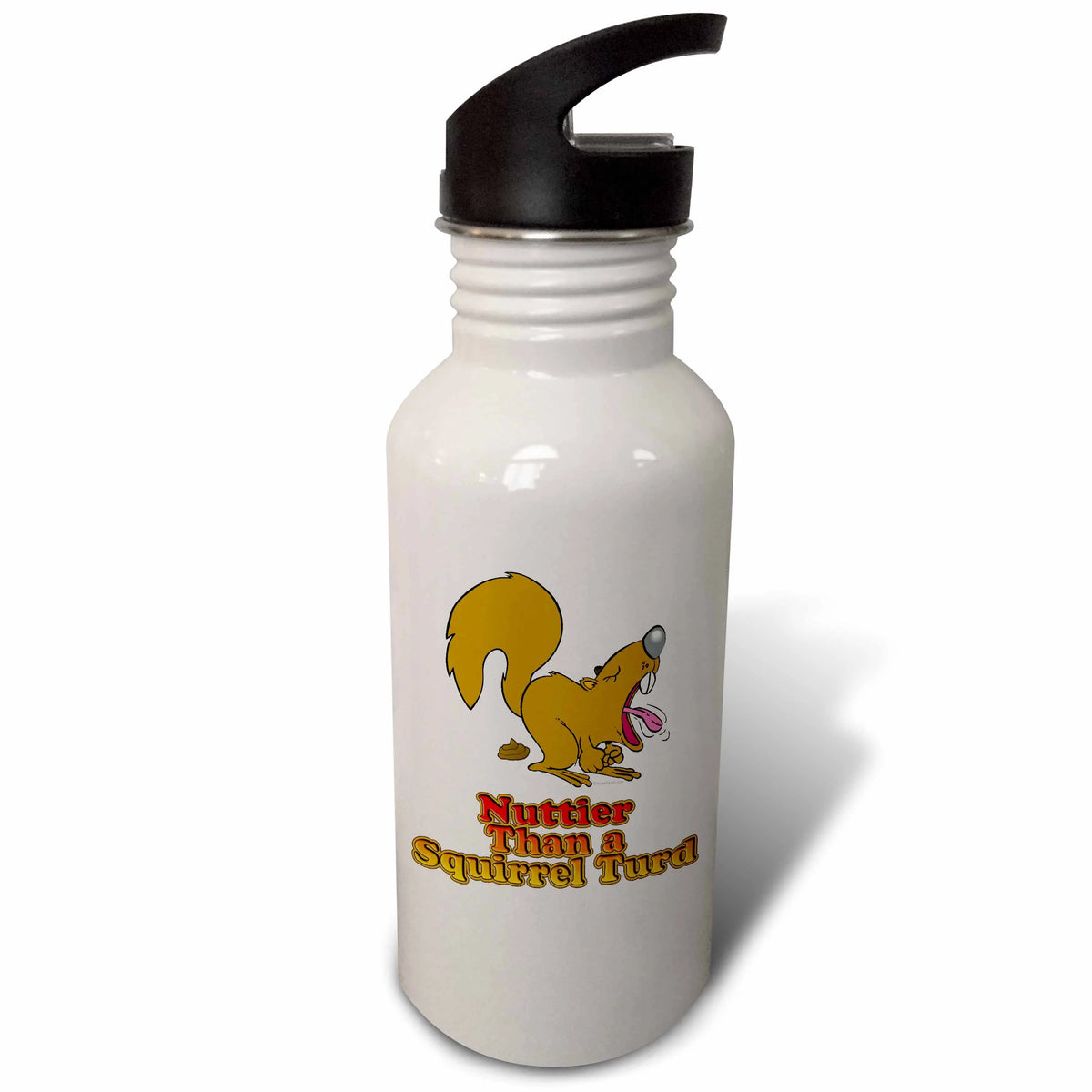 Nuttier Than a Squirrel Turd Funny Sarcasm Cartoon 21 oz Sports Water Bottle Q24100