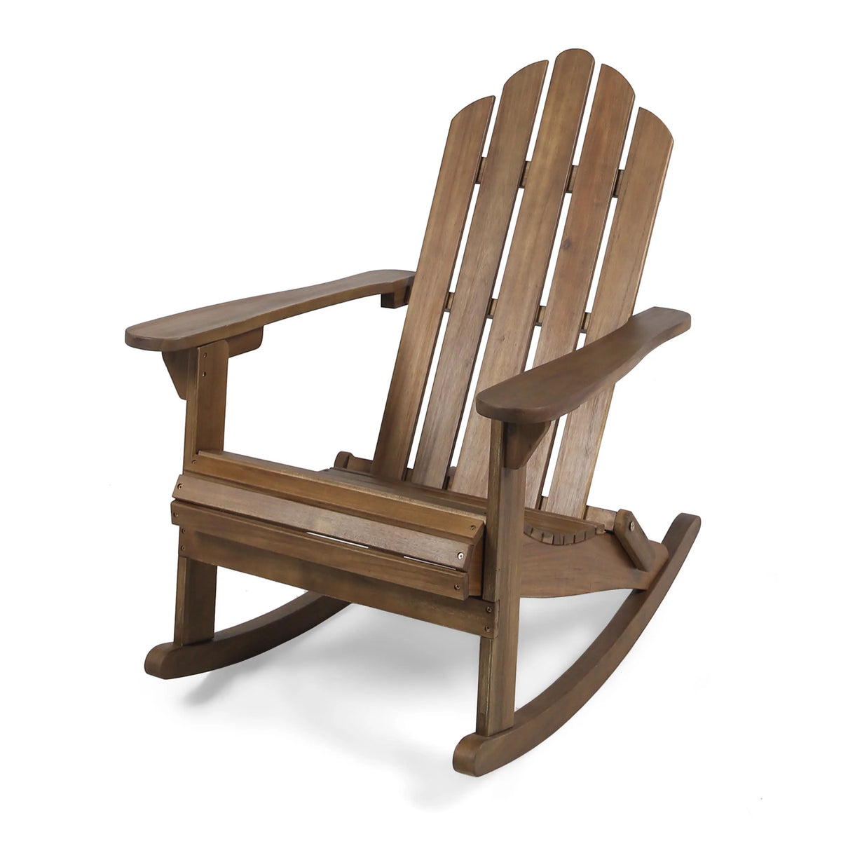 Dark Brown Acacia Wood Adirondack Rocking Chair H204