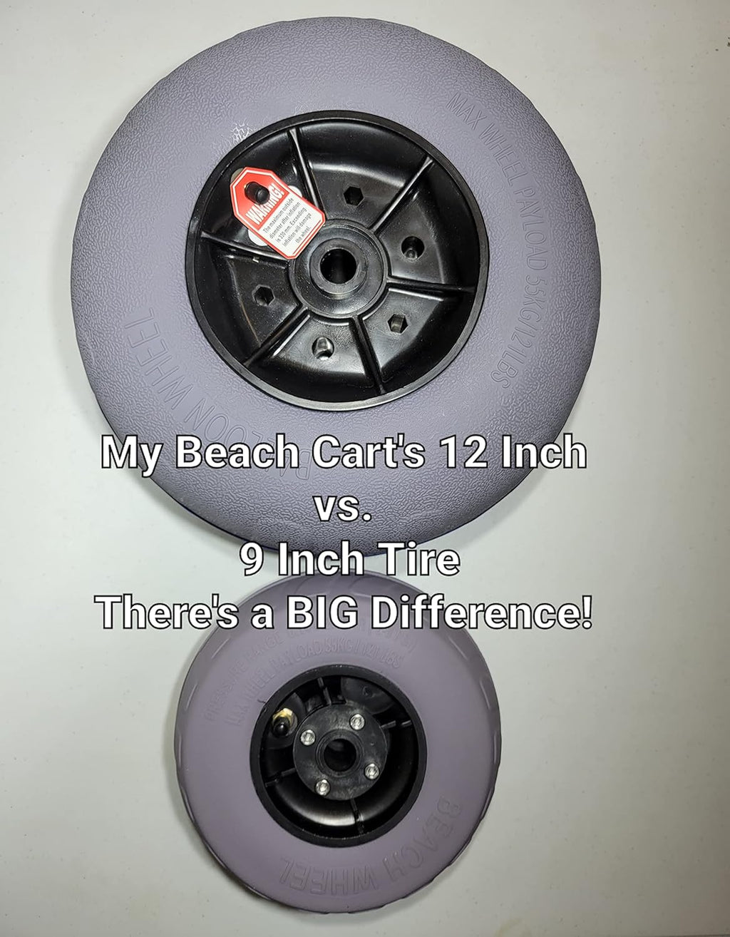 Aluminum Foldable Beach Cart Trolley 12 INCH Big Wheels Balloon Tires A13175