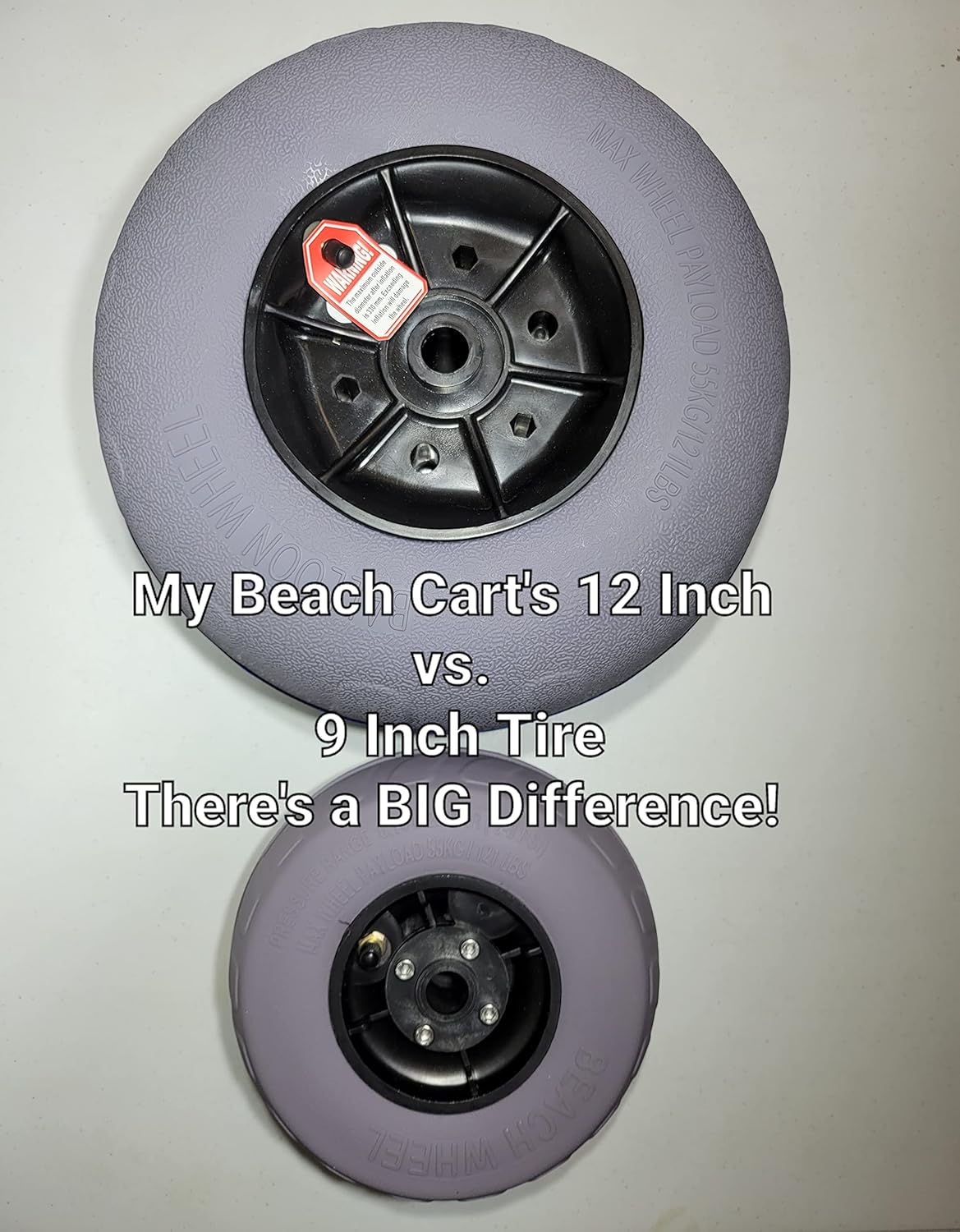 Aluminum Foldable Beach Cart Trolley 12 INCH Big Wheels Balloon Tires A13175