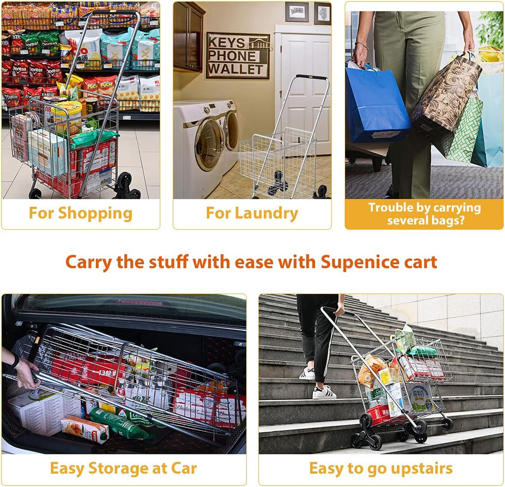 Collapsible Utility Cart with Wheels, 66 LBS Capacity W834