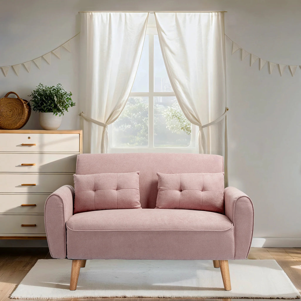Dark Grey Fabric Upholstered 2-Seat Sofa C102