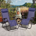 Blue Zero Gravity Reclining Lounge Chair Set of 2 K690633