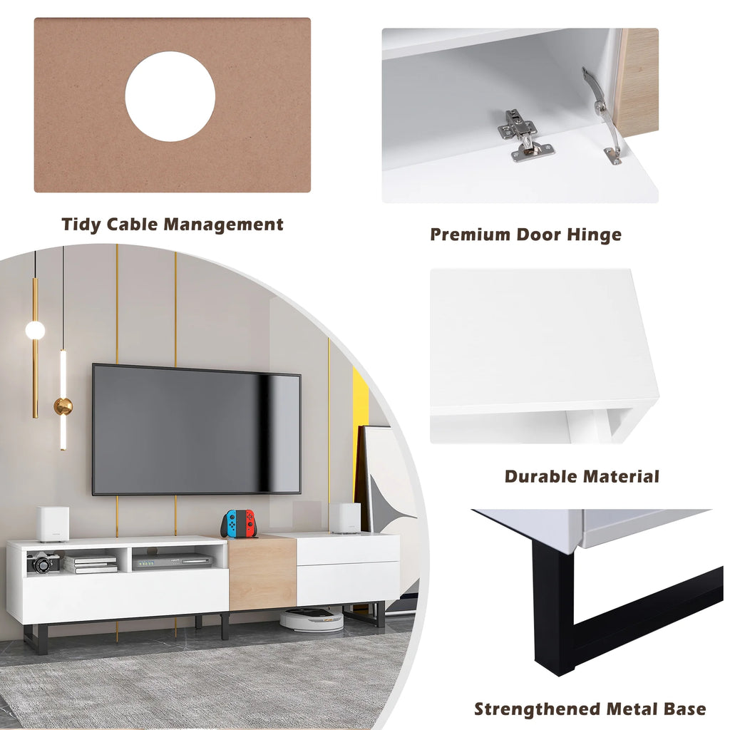 Modern TV Stand with Double Storage Space O51761