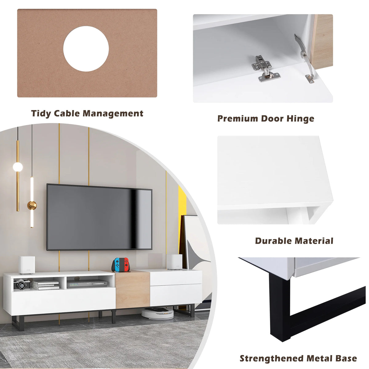 Modern TV Stand with Double Storage Space O51761