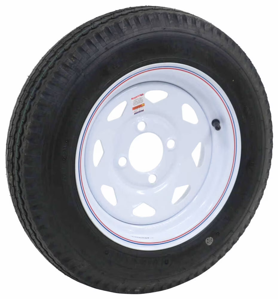 4.80-12 Tire with 4 Hole White Spoke Wheel F324218