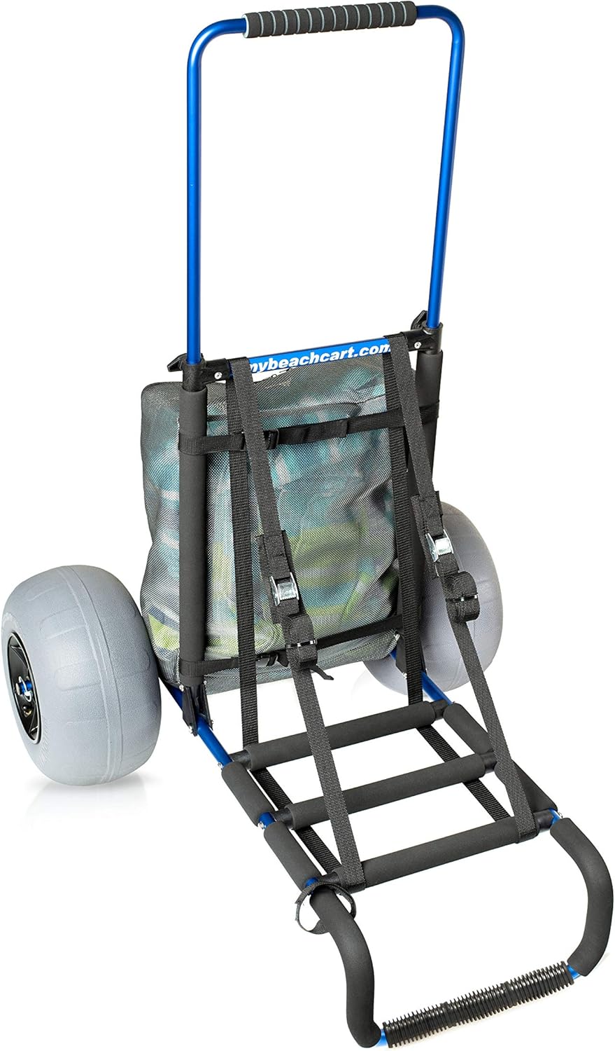 Aluminum Foldable Beach Cart Trolley 12 INCH Big Wheels Balloon Tires A13175