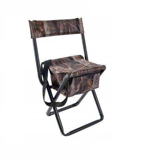 Camouflage Folding Stool Chair with Back & Pouch L659614