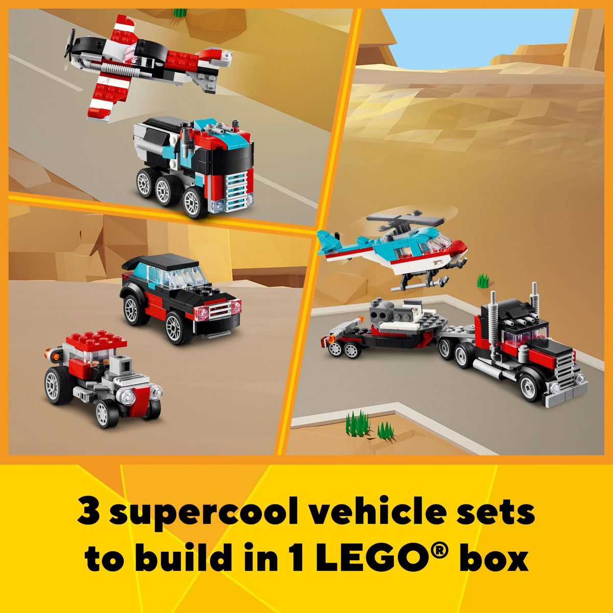 Flatbed Truck with Helicopter Toy Q8607