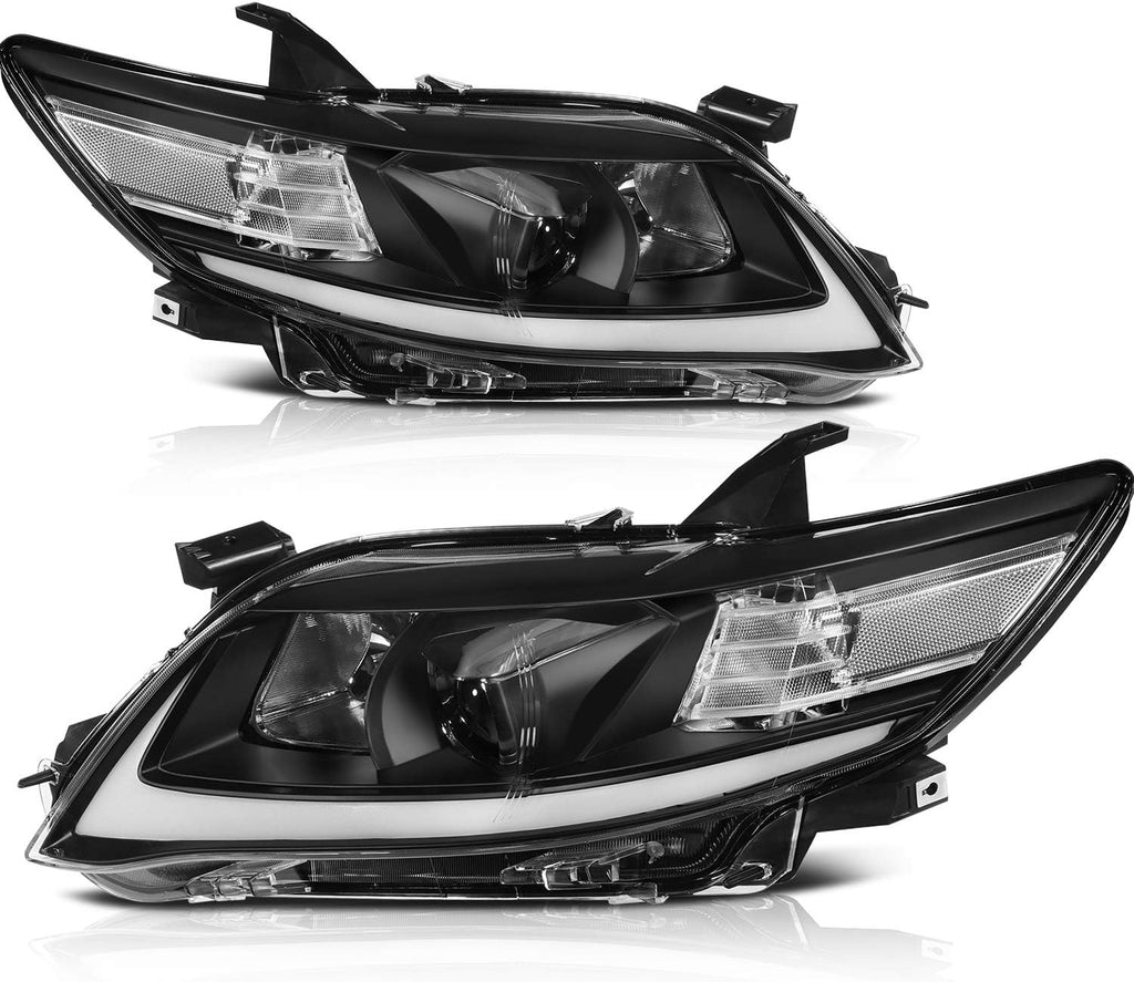 Headlight Assembly Pair for Toyota Camry 2010-2011 Black Housing Clear Lens P37067