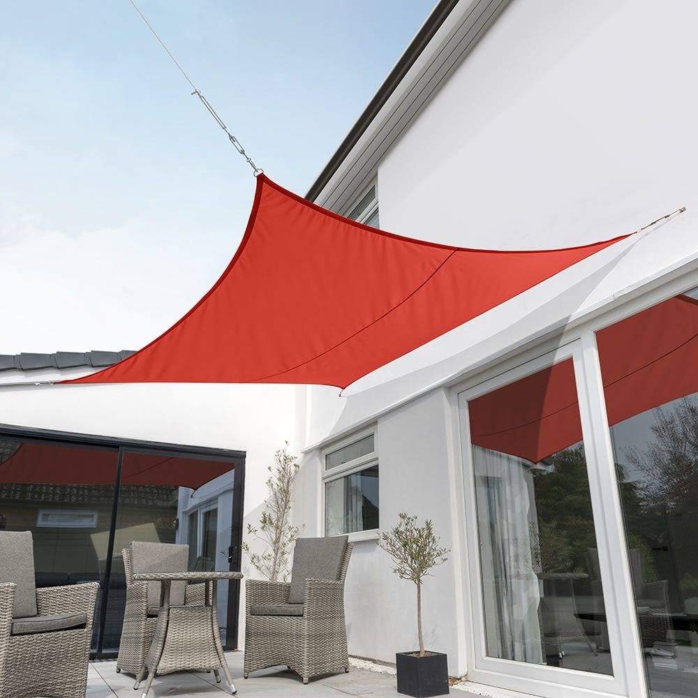 Red Waterproof Woven Square Sail Shade H646704