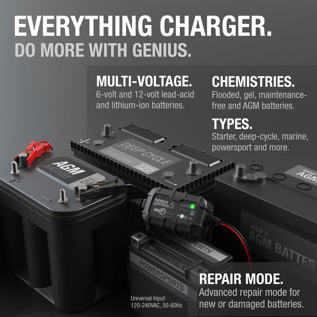 6V/12V 5A Smart Battery Charger and Maintainer J53101