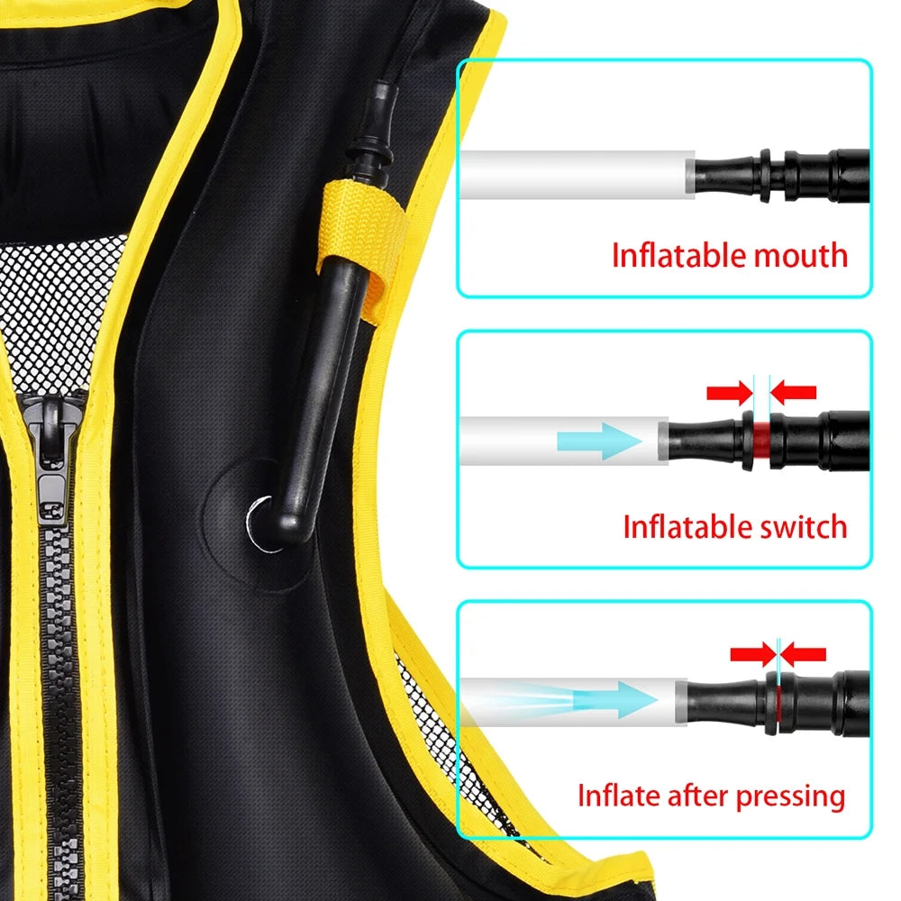 Inflatable Life Jacket for Swimming and Drifting J60836