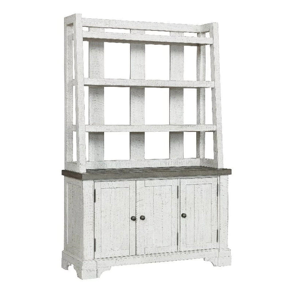 White Wood Credenza with Hutch W995273