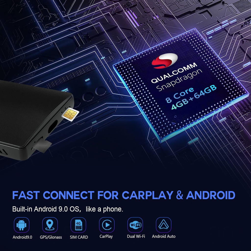 Carplay AI Box with WiFi, 4G SIM Card, Split Screen O14533