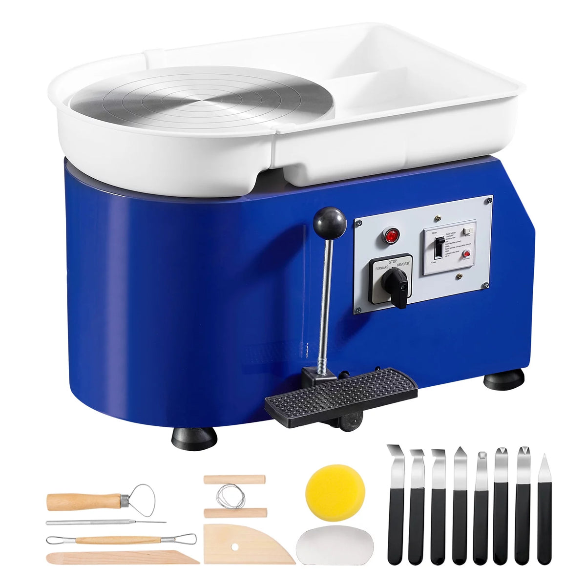 11" Ceramic Wheel Forming Machine with Adjustable Speed Handle and Foot Pedal Control T645